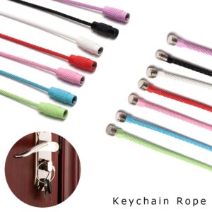 10x Stainless Steel EDC Cable Wire Loop Luggage Tag Key Chain Ring Screw Lock S! 